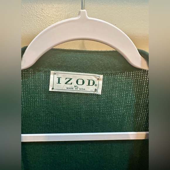 Vintage IZOD Cardigan Sweater Men's XL Grandpa Grunge Green Button Up - Picture 2 of 6